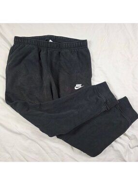 Nike Mens Black Sweatpants Large Comfort Casual Lounge Pants Logo Walking